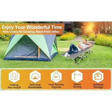 Homdox Camping Cot - Lightweight & Portable for All Ages