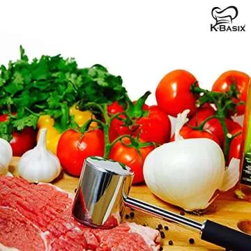 K BASIX Meat Tenderizer Hammer - Heavy Duty Stainless Steel Tool