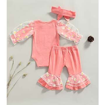 Cute Baby Girls 3Pcs Daisy Outfit for Stylish Infants