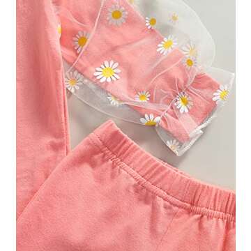 Cute Baby Girls 3Pcs Daisy Outfit for Stylish Infants