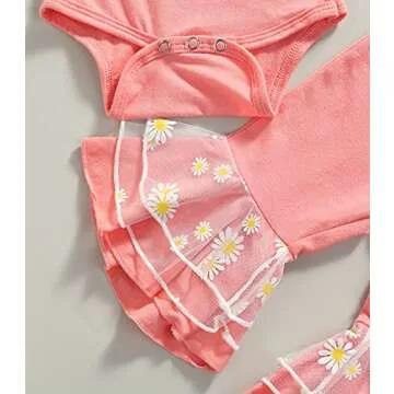 Cute Baby Girls 3Pcs Daisy Outfit for Stylish Infants