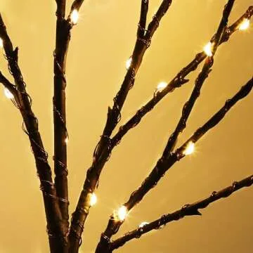 30" Lighted Christmas Branches - 100 LED Warm White Lights