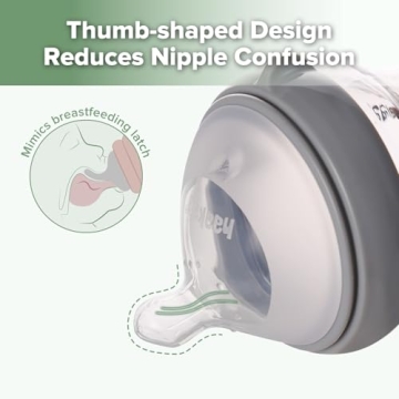 Haakaa Gen.3 Natural Glass Baby Bottle 6.3 oz for Breastfed Babies