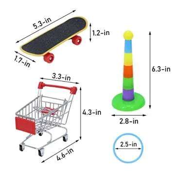Wontee Bird Toys Mini Shopping Cart Skateboard Ring Toy for Playing and Training of Budgies Cockatiels Caique Quaker Parrot Conures (3 Pack)