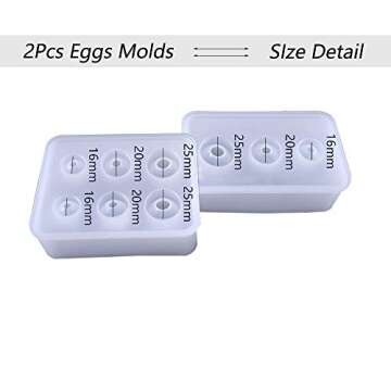 Silicone Epoxy Mold, DyAi 2 Pack Resin Epoxy Eggs Molds, Orbs Pendant Casting Molds for UV Resin Cra...