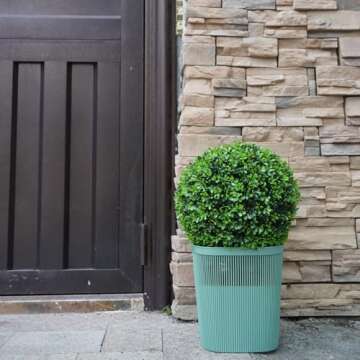 31.5'' Artificial Bunny-Shaped Topiary Tree with Boxwood Ball Tree Decoration, Faux Rabbit Potted Plant for Indoor and Outdoor Easter Holiday Garden Porch Decor