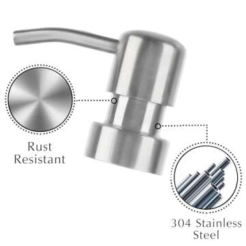 Emerson Glass Soap Dispenser Set with Pump and Labels, 16 Oz, 2 Pack - Kitchen and Bathroom Set