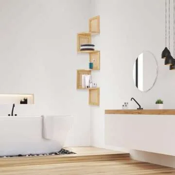 Bamboo 4-Tier Corner Shelf for Stylish Space Saving