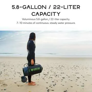 NEMO Equipment Helio Portable Pressure Camp Shower - 22 Liter - Black/Apple Green