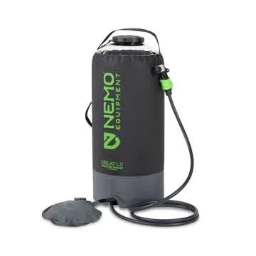 NEMO Equipment Helio Portable Pressure Camp Shower - 22 Liter - Black/Apple Green