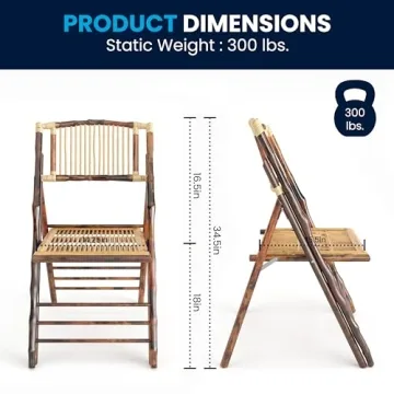 Folding Bamboo Chairs Set of 2 Stylish and Durable
