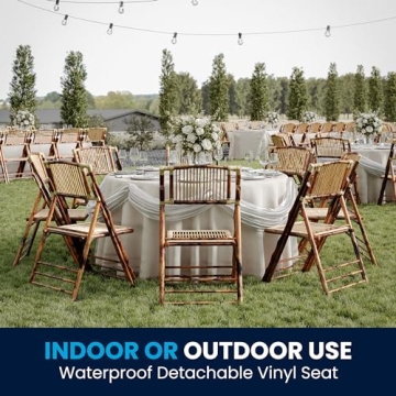 Folding Bamboo Chairs Set of 2 Stylish and Durable