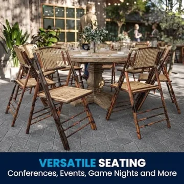 Folding Bamboo Chairs Set of 2 Stylish and Durable