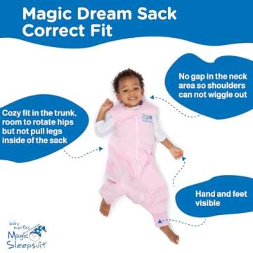 Baby Merlin's Magic Dream Sack Walker - Magic Merlin Microfleece Wearable Blanket Baby Dreamsack- Baby Sleep Sack 12-18 Months (Pink)