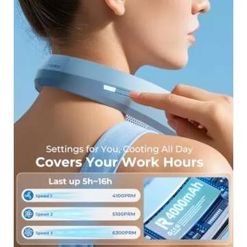 RANVOO Portable Neck Fan - Hands-Free Cooling Solution