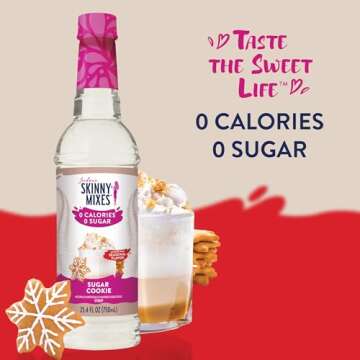 Jordan's Skinny Syrups Sugar Free Coffee Syrup, Sugar Cookie Flavor, Zero Calorie Flavoring for Latt...