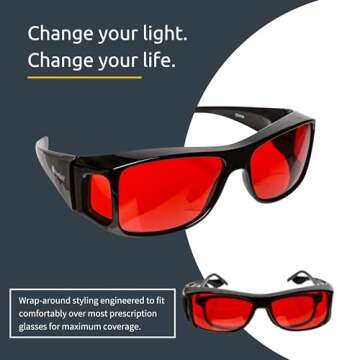 TrueDark Twilights Fitover Blue Light Blocking Glasses to Reduce Eye Strain and UV Glare for Better ...