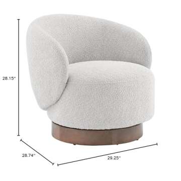 KISLOT Swivel Accent Chair - Modern Round Barrel Armchair for Any Room