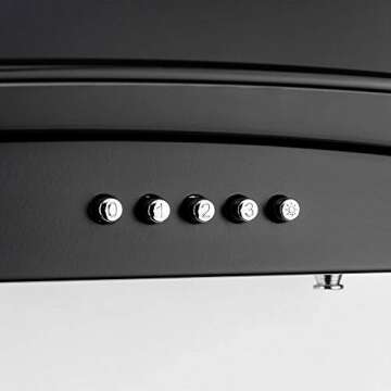 Perfetto Kitchen and Bath 30 in. Convertible Wall Mount Range Hood in Black Painted Stainless Steel with Tempered Glass and Push Button Control