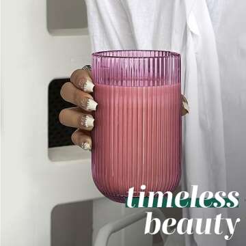 Greenline Goods Ribbed Drinking Glasses Set of 4 - Stylish & Durable