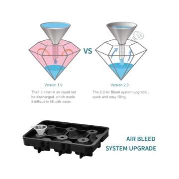Diamond Ice Cube Molds - Large Diamonds Shaped Clear Ice Cubes Mold Silicone Tray Maker Big Size 2 inch Diamond Shape with Lid BPA Free for Cocktails and Freezer Whiskey (2 Pack 6Holes)