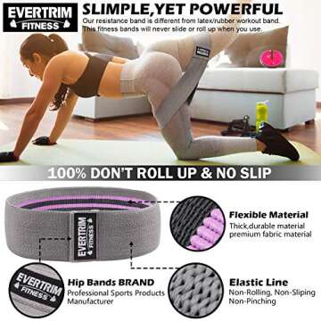 Resistance Bands for Legs and Butt, Exercise Bands Booty Bands Hip Bands Wide Workout Bands Sports-Fitness Bands Stretch Resistance Loops Band Anti Slip Elastic (Set of 3)