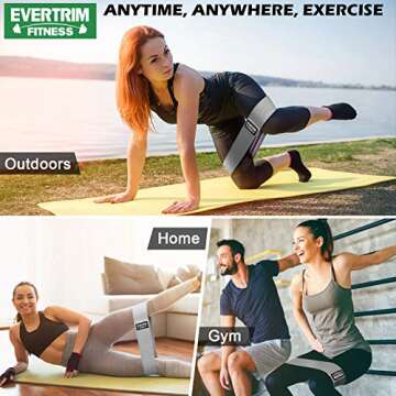 Resistance Bands for Legs and Butt, Exercise Bands Booty Bands Hip Bands Wide Workout Bands Sports-Fitness Bands Stretch Resistance Loops Band Anti Slip Elastic (Set of 3)