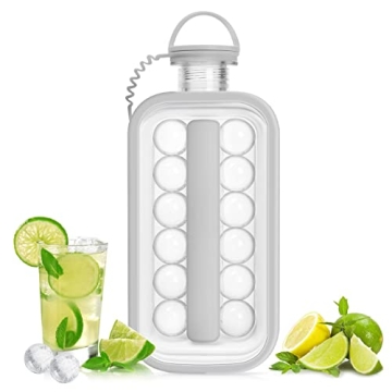 LittleStar Ice Cube Trays 2 in 1 Portable Ice Ball Maker Kettle With 17 Grids Flat Body Lid Cooling ...