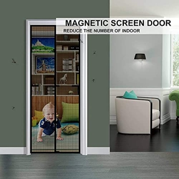 Magnetic Screen Door Pet Friendly Easy Access 32 x 81 Inch