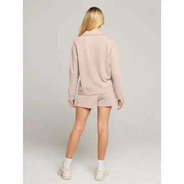 Stylish MEROKEETY Women’s Waffle Knit Lounge Set