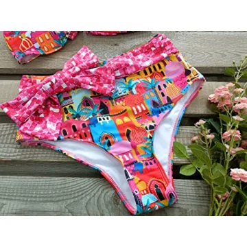 SPORLIKE High Waisted Castle Print Swimsuit for Women