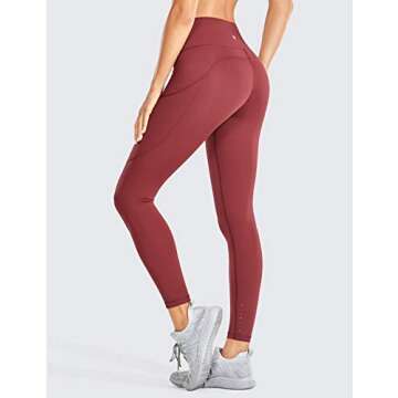 CRZ YOGA Women's Naked Feeling Workout Leggings 25 Inches - High Waisted Yoga Pants with Side Pockets Printed Savannah Small