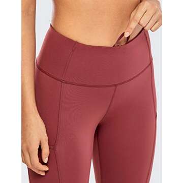 CRZ YOGA Women's Naked Feeling Workout Leggings 25 Inches - High Waisted Yoga Pants with Side Pockets Printed Savannah Small