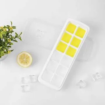Ice Cube Tray with Lid - Easy Release, BPA Free, Stackable