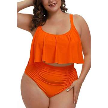 Sovoyontee Women's Plus Size High Waisted Swimsuit