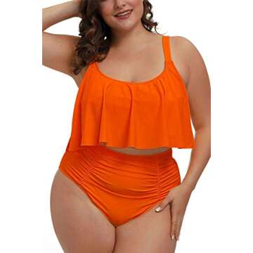 Sovoyontee Women's Plus Size High Waisted Swimsuit