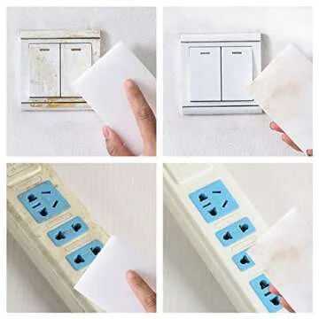 Magic Sponge Erasers Extra Thick and Long Lasting SmilePowo Melamine Sponges Multi Surface Foam Cleaning Pads for Bathtub, Floor, Baseboard, Bathroom, Kitchen and Wall Cleaner (10 Pack)