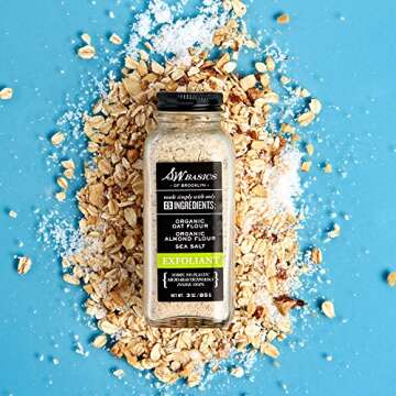 S.W. Basics Exfoliant Face Scrub, Skin Smoothing Exfoliator, Made with Sea Salt, Oat, and Almond Flours, Organic and Cruelty Free, 3.0 oz