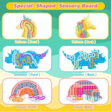 3Pcs Sensory Activity Board, Fidget Sensory Toys for Kids Adults, Duble Sided Design Kids Busy Board...