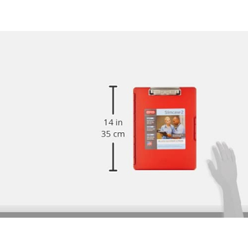 Dexas Slimcase Clipboard with Storage - Strawberry Red