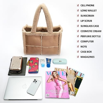 Chic Like Dreams Large Vegan Leather Sherpa Tote Bag