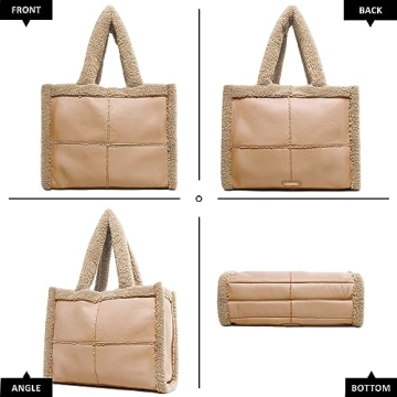 Chic Like Dreams Large Vegan Leather Sherpa Tote Bag