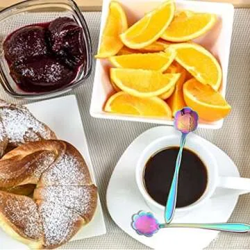 Flower Spoon Set NiceEshop 8-Piece Stainless Steel Teaspoon