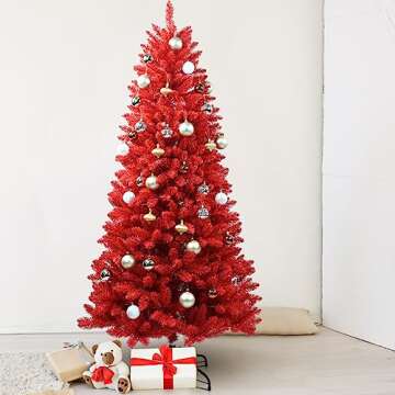 Kadunmina 5ft Red Christmas Tree for Home or Office