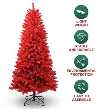 Kadunmina 5ft Red Christmas Tree for Home or Office