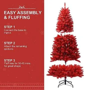 Kadunmina 5ft Red Christmas Tree for Home or Office