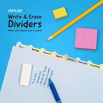 OS Plus 8-Tab, Write-on Plastic Dividers, Round Corner Tabs, Assorted, 1 Set