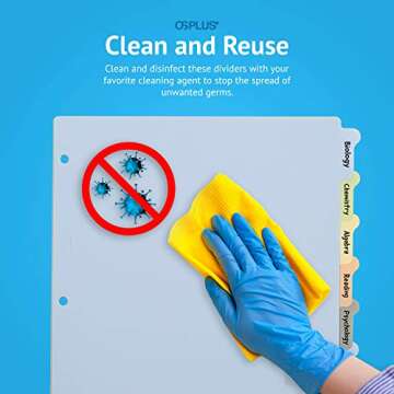 OS Plus 8-Tab, Write-on Plastic Dividers, Round Corner Tabs, Assorted, 1 Set