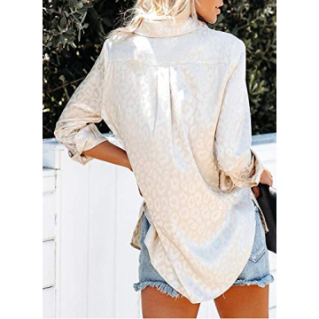 Astylish Women’s Satin Embossed Cuffed Tunic Shirt