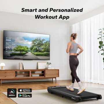 MERACH Walking Pad, 2.75HP Quiet Under Desk Treadmills for Home, Portable Walking Treadmill with Magnetic Remote Control, LED Display, APP